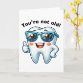 Grappige tandarts verjaardag kaart (Gele Bloem)