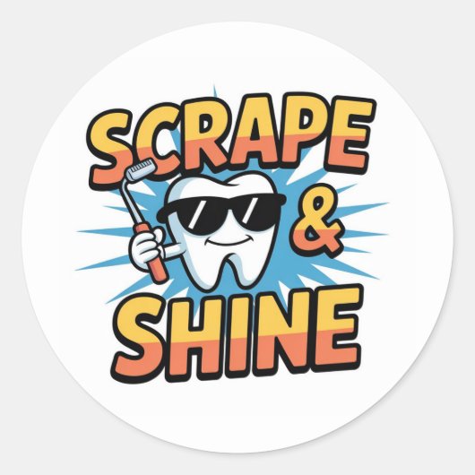 Grappige Tandartsassistent Klassieke Ronde Sticker (Voorkant)
