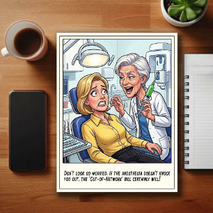 Grappige Tandartspraktijk Cartoon Briefkaart