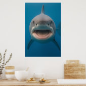 Grappige tandeloze grote witte haai muur kunst poster (Keuken)