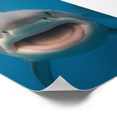 Grappige tandeloze grote witte haai muur kunst poster (Hoek)