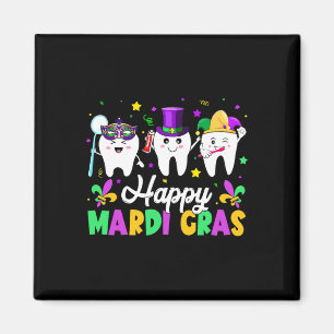 Grappige tanden Happy Mardi Gras tandheelkundige p Magneet
