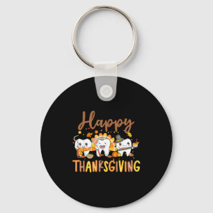 Grappige Tanden Thanksgiving Tandarts Kalkoen Tand Sleutelhanger