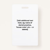 Grappige TANDHEELKUNDIGE ASSISTENT vertel je de wa Badge (Achterkant)