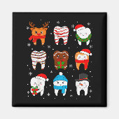 Grappige Tandheelkundige Kerst Tanden Schattige Ke Magneet (Voorkant)