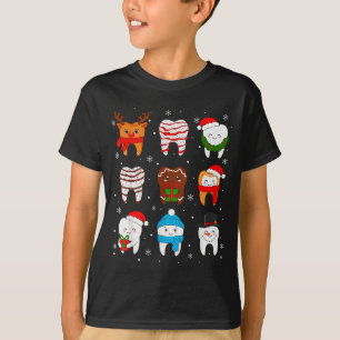 Grappige Tandheelkundige Kerst Tanden Schattige Ke T-shirt