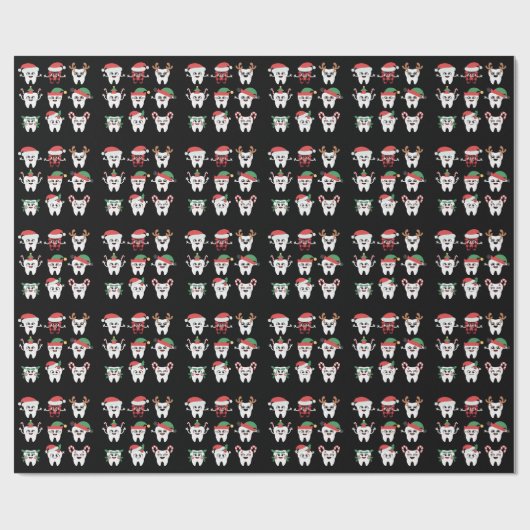 Grappige Tandheelkundige Kersttanden Schattigee Xm Cadeaupapier (Vlak)