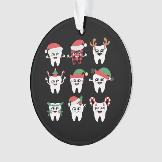 Grappige Tandheelkundige Kersttanden Schattigee Xm Ornament (voorkant)