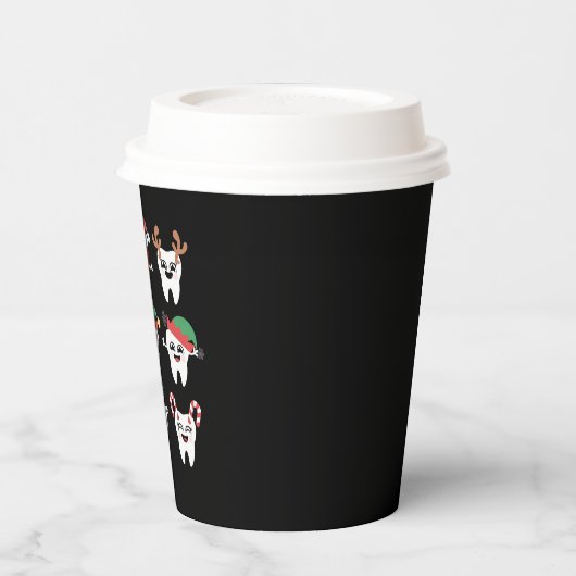 Grappige Tandheelkundige Kersttanden Schattigee Xm Papieren Bekers (Links)