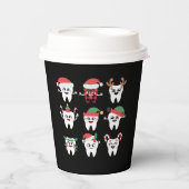 Grappige Tandheelkundige Kersttanden Schattigee Xm Papieren Bekers (Voorkant)