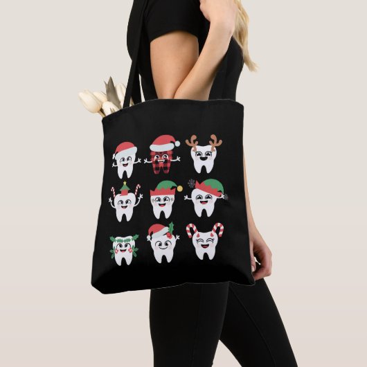 Grappige Tandheelkundige Kersttanden Schattigee Xm Tote Bag (Dichtbij)