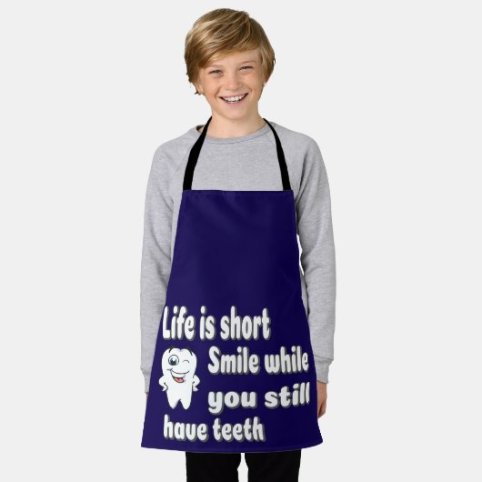Grappige tandheelkundige quote schort (Gedragen)
