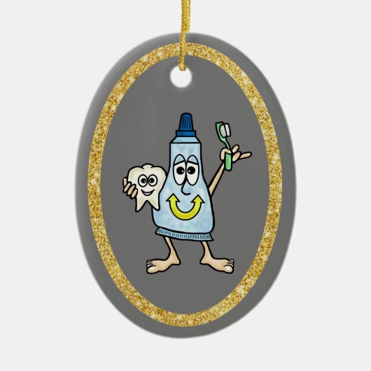 Grappige Tandpasta en Tand Ornament (Voorkant)