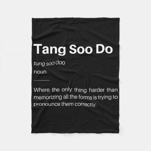 Grappige Tang Soo Do Definitie Martial Arts Karate Fleece Deken (Voorkant)