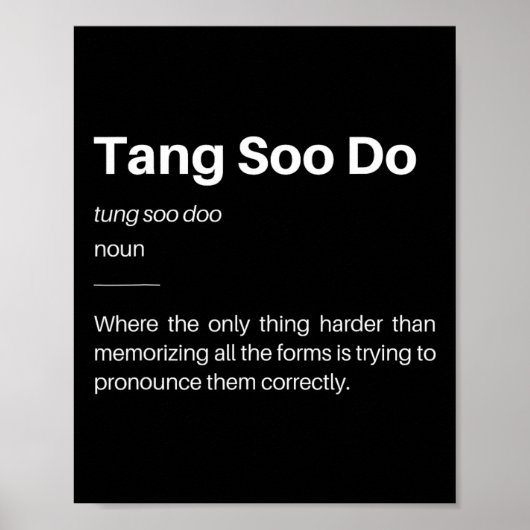 Grappige Tang Soo Do Definitie Martial Arts Karate Poster (Voorkant)