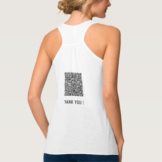 Grappige Tanktop met uw QR Code Scan Info (Achterkant)