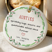 Grappige tante citaat gepersonaliseerd aandenken keramisch ornament