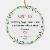 Grappige tante citaat gepersonaliseerd aandenken keramisch ornament (Voorkant)