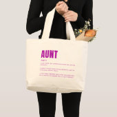 Grappige tante definitie grote tote bag (Voorkant (product))