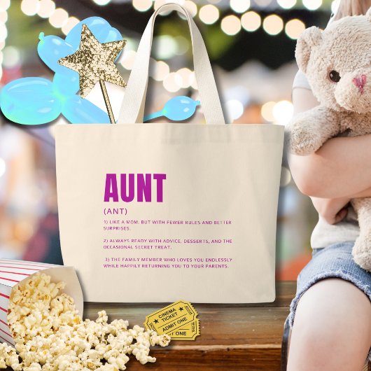 Grappige tante definitie grote tote bag