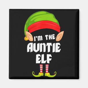 Grappige tante Elf bijpassende gezinsgroep Pj Kers Magneet