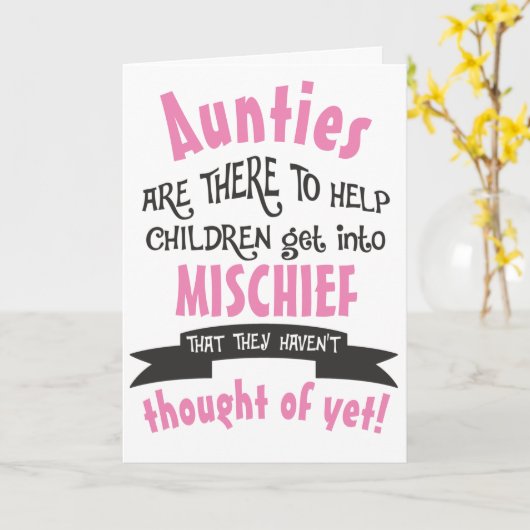 Grappige tante kattenkwaad verjaardag kaart (Gele Bloem)