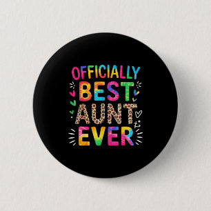 Grappige tante officieel tante ooit kleurrijke spr ronde button 5,7 cm