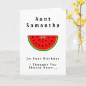 Grappige Tante Verjaardag Een In Een Meloen Tante  Kaart (Gele Bloem)