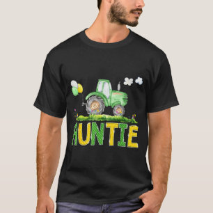 Grappige tante verjaardag jongen tractor boerderij t-shirt