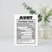 Grappige tante voedingsfeiten ansichtkaart briefkaart (Staand voorkant)