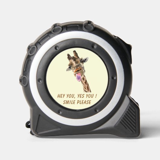 Grappige Tape Measure met Speelse Giraffe - Smile Rolmaat (Voorkant)