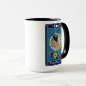Grappige Tarot De Koffieverslaafde Kaart Skelet Mok (Voorkant rechts)