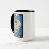 Grappige Tarot De Koffieverslaafde Kaart Skelet Mok (Voorkant links)