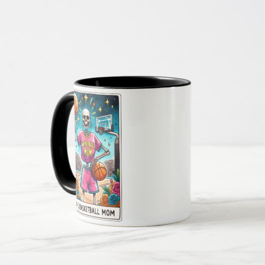 Grappige Tarot Kaart/Basketbal Moeder Mok (Voorkant links)
