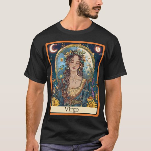 Grappige Tarot Kaart/Zodiac/Maagd T-shirt (Voorkant)