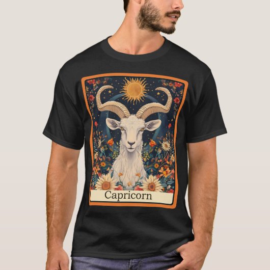 Grappige Tarot Kaart/Zodiac/Steenbok T-shirt (Voorkant)