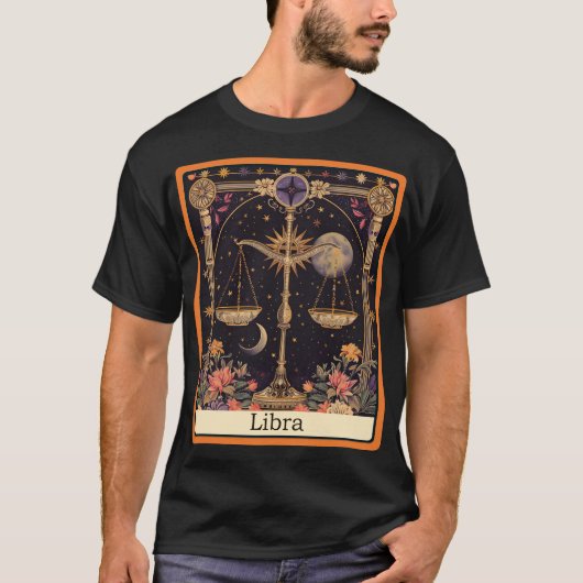 Grappige Tarot Kaart/Zodiac/Weegschaal T-shirt (Voorkant)