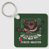 Grappige Tasmaanse Duivel Poker Master Kaarten Car Sleutelhanger (Voorkant)