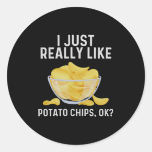 Grappige Tato Chips Kunst Voor Mannen Vrouwen Kind Ronde Sticker