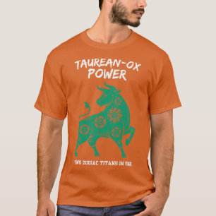 Grappige Taurus Zodiac teken TaureanOx Power Two Z T-shirt