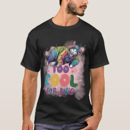 Grappige "Te Koel Voor Dit" Chille Esthetische Kat T-shirt