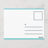 Grappige Teal en Gele Schijf Briefkaart (Achterkant)