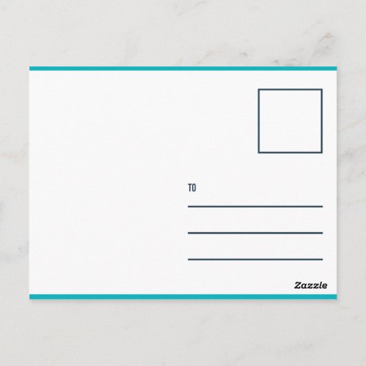 Grappige Teal en Gele Schijf Briefkaart (Achterkant)