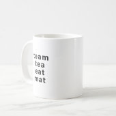 Grappige Team Thee Eet Mat Woordspeling Mok – Kant (Voorkant links)