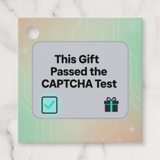 Grappige Tech Cadeaubijsluiter – “CAPTCHA-test ges Bedankjes Labels (Voorkant)
