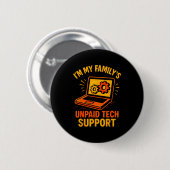 Grappige Tech Guy Suprt Computer Geek Nerd Ingenie Ronde Button 5,7 Cm (Voorkant /achterkant)