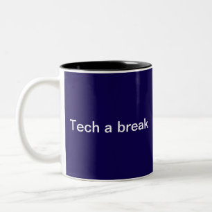 Grappige Tech Humor Computer Beroeps- Monogram Tweekleurige Koffiemok