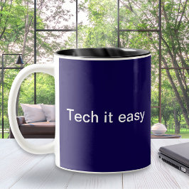Grappige Tech Humor Computerprogrammeur Met Monogr Tweekleurige Koffiemok