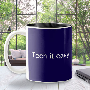 Grappige Tech Humor Computerprogrammeur Met Monogr Tweekleurige Koffiemok