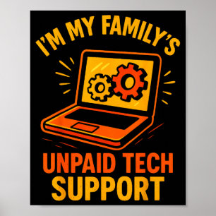 Grappige Tech Man Suprt Computer Geek Nerd Ingenie Poster